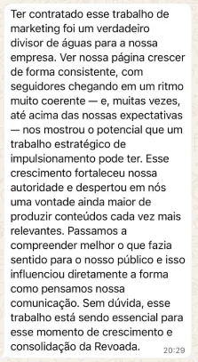 depoimento de cliente sobre crescimento estratégico da empresa