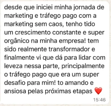 depoimento de cliente sobre tráfego pago e crescimento orgânico